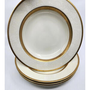 Mikasa Antique Lace Set of 4 Wide Rimmed Soup Bowl 8 1/4"